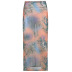 summer leaf printing folds beach holiday long skirt NSRUI54514