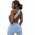 One-Shoulder Irregular Backless Sleeveless Solid Color Casual Jumpsuit NSRUI54515
