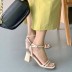 square toe open toe one-word buckle casual high-heeled sandals  NSHU54520