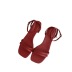 sandalias casuales de tacón alto con punta cuadrada y punta abierta con hebilla de una palabra NSHU54520