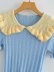 Frill collared short sleeve knit shirt NSAM47591