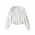 retro square collar pleated shirt NSAC47635