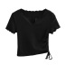 Frill trim side tie T-shirt NSAC47656
