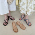thick heel open toe Roman sandals NSCA47700