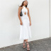 nuevo vestido hueco de punto blanco de verano NSYSB47824