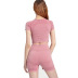 Space Dye Raglan Sleeve Seamless Sports Tee & Biker Shorts NSOUX47905