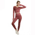 Striped seamless sport top & leggings set NSOUX47916
