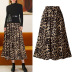 Plus Size Eopard Print Mid-Length Skirt NSJR47967