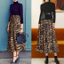Plus Size Eopard Print Mid-Length Skirt NSJR47967