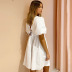 Summer white pure square neck dress NSYSB47976
