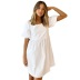Vestido de cuello cuadrado puro blanco de verano NSYSB47976