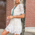 summer waist lace V-neck short-sleeved dress NSKL47982