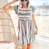 summer casual loose striped dress NSKL47983