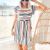 summer casual loose striped dress NSKL47983