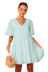 cotton solid color short-sleeved dress NSSE48173