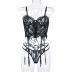 Lace-up decor mesh sheer lingerie set NSWY48175