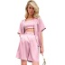 Pink cami top & short coat & shorts set NSYSB48176