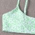 Green leopard printed bikini swimsuit three piece set NSHL48215