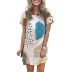 leopard print hit color short-sleeved dress   NSSI48240