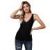 summer new v-neck solid color knitted sleeveless top NSSI48243