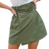 green drawstring high waist irregular skirt NSYSB48299