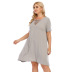 Plus size cut out plain dress NSOY48468