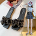 Fashion bow tie decor slide sandals NSPE48484