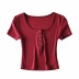 sexy round neck short-sleeved T-shirt NSHS48518