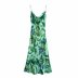 tropical style printed suspender dress NSAM48545
