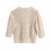 V-neck hollow short sleeve knit sweater NSAM48548