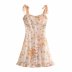 Retro Sling Print Short Dress NSAM48551