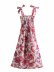 bow decorated printed suspender dress NSAM48575