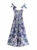 bow decorated printed suspender dress NSAM48575