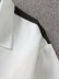 White Print Asymmetrical Pattern Lapel Short Sleeve Chiffon Casual Blouse NSAM48611