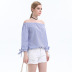 summer new fashion loose blue blouse NSJR48624