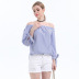summer new fashion loose blue blouse NSJR48624