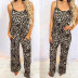 summer new leopard print suspenders casual loose jumpsuit NSZH55700