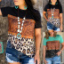 contrast color printing casual short-sleeved T-shirt  NSZH55703