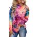 casual tie-dye printing long-sleeved strapless sexy T-shirt NSZH55708