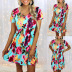 Summer new printed short-sleeved high-waist casual dress  NSZH55710