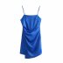 wholesale new style fold decoration irregular sling pure color dress NSAM55755