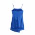 wholesale new style fold decoration irregular sling pure color dress NSAM55755