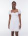 Al por mayor vestido de popelina blanca con manga abullonada de primavera NSAM55766