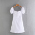Al por mayor vestido de popelina blanca con manga abullonada de primavera NSAM55766