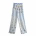 wholesale spring patchwork printed wide-leg pants NSAM55768