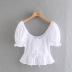 spring bow decorated linen blouse top NSAM55787