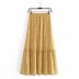 spring cotton water print fringed elastic waist skirt NSAM55798