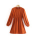 wholesale spring silk satin texture long sleeve dress  NSAM55800
