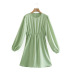Al por mayor vestido de manga larga con textura de satén de seda de primavera NSAM55800