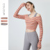 Slim striped long-sleeved fitness T-shirt NSBS55852